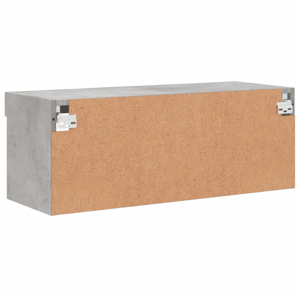 vidaXL Meuble TV avec lumières LED Gris béton 80x30x30 cm