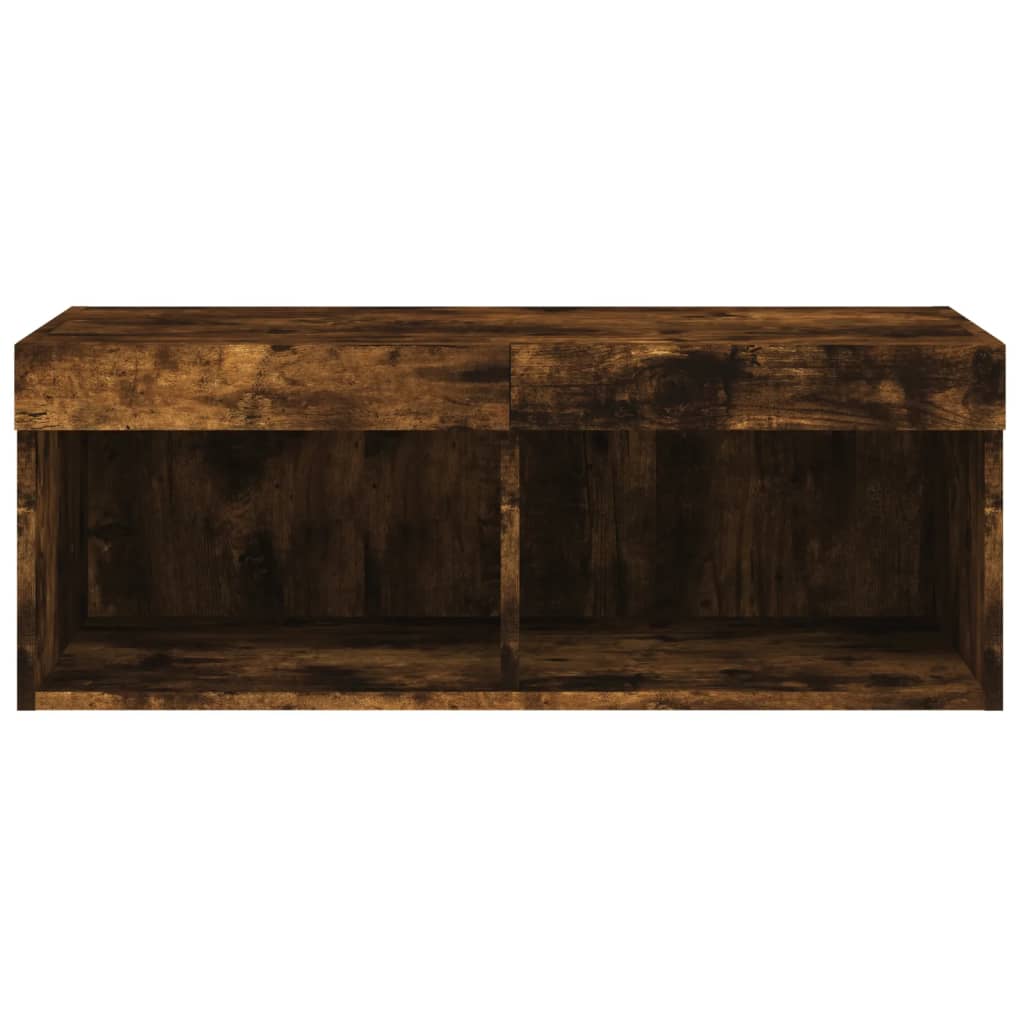 vidaXL TV-Schrank mit LED-Leuchten Räuchereiche 80x30x30 cm