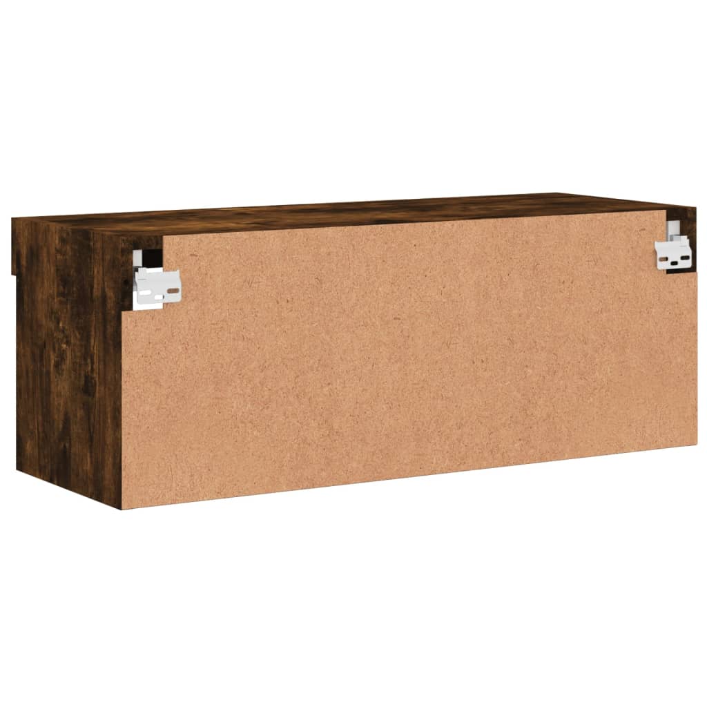 vidaXL TV-Schrank mit LED-Leuchten Räuchereiche 80x30x30 cm