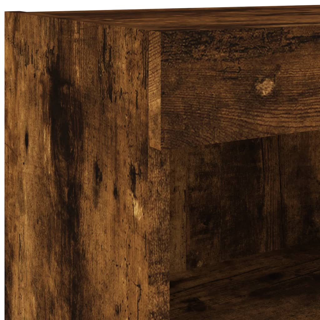 vidaXL TV-Schrank mit LED-Leuchten Räuchereiche 80x30x30 cm