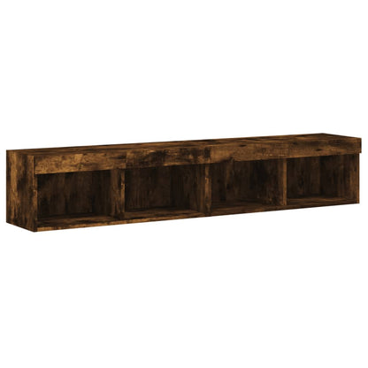 vidaXL TV-Schränke mit LED-Leuchten 2 Stk. Räuchereiche 80x30x30 cm