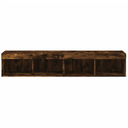 vidaXL TV-Schränke mit LED-Leuchten 2 Stk. Räuchereiche 80x30x30 cm