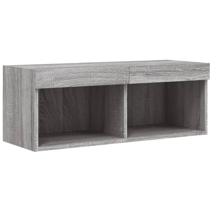 Meuble TV vidaXL avec lumières LED gris Sonoma 80x30x30 cm