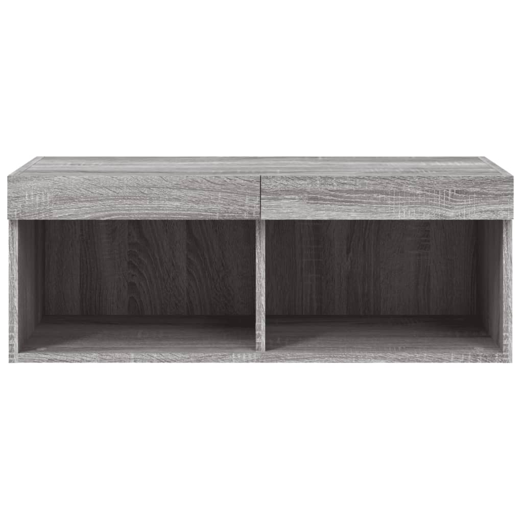 Meuble TV vidaXL avec lumières LED gris Sonoma 80x30x30 cm