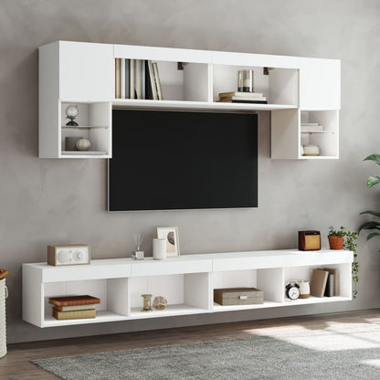 vidaXL TV-Schrank mit LED-Leuchten Weiß 100x30x30 cm