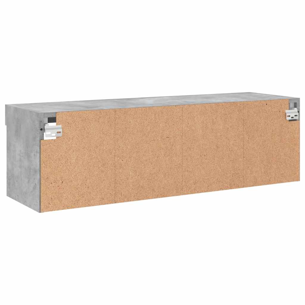 vidaXL Meuble TV avec lumières LED Gris béton 100x30x30 cm