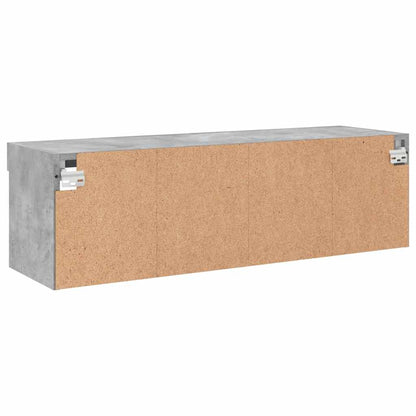 vidaXL Meuble TV avec lumières LED Gris béton 100x30x30 cm