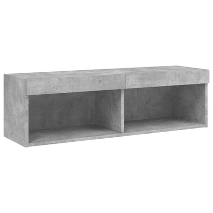 vidaXL Meuble TV avec lumières LED Gris béton 100x30x30 cm