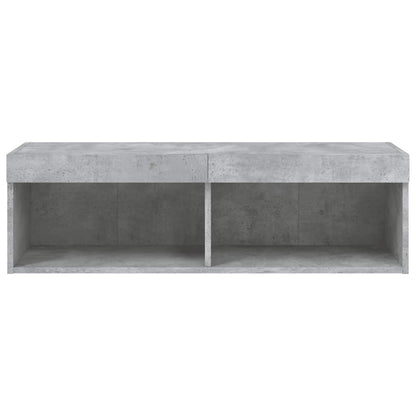 vidaXL Meuble TV avec lumières LED Gris béton 100x30x30 cm