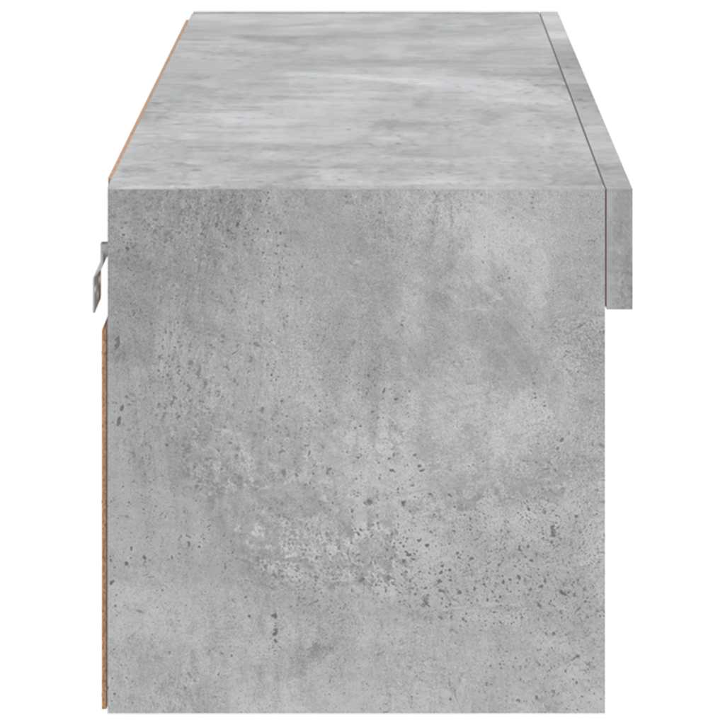 vidaXL Meuble TV avec lumières LED Gris béton 100x30x30 cm