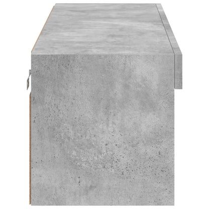 vidaXL Meuble TV avec lumières LED Gris béton 100x30x30 cm