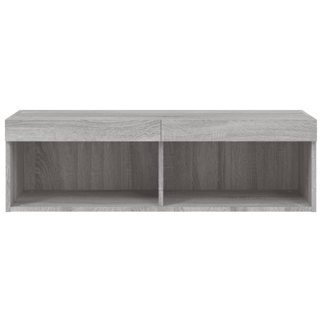 vidaXL TV-Schrank mit LED-Leuchten Grau Sonoma 100x30x30 cm