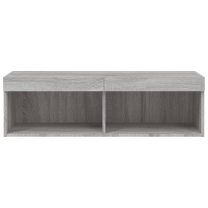 vidaXL TV-Schrank mit LED-Leuchten Grau Sonoma 100x30x30 cm