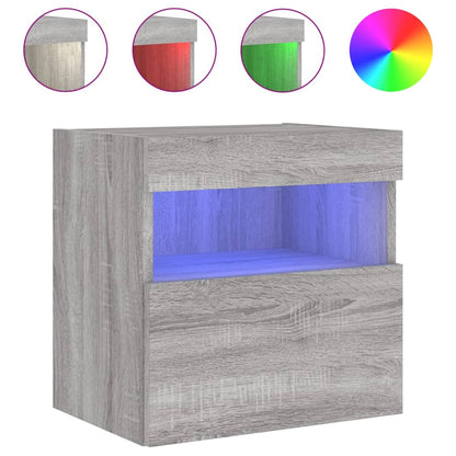 vidaXL TV-Wandschrank mit LED-Leuchten Grau Sonoma 40x30x40 cm