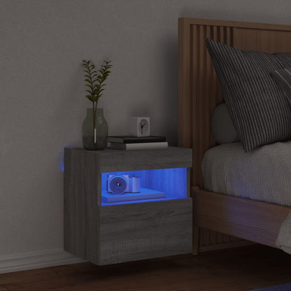 vidaXL TV-Wandschrank mit LED-Leuchten Grau Sonoma 40x30x40 cm