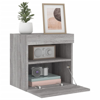 vidaXL TV-Wandschrank mit LED-Leuchten Grau Sonoma 40x30x40 cm