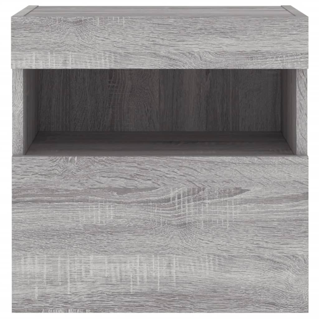vidaXL TV-Wandschrank mit LED-Leuchten Grau Sonoma 40x30x40 cm