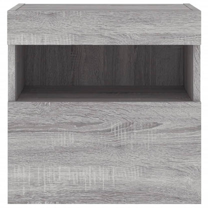 vidaXL TV-Wandschrank mit LED-Leuchten Grau Sonoma 40x30x40 cm