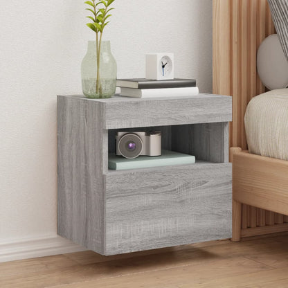 vidaXL TV-Wandschrank mit LED-Leuchten Grau Sonoma 40x30x40 cm