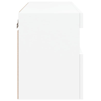 TV-Wandschrank mit LED-Leuchten Weiß 60x30x40 cm