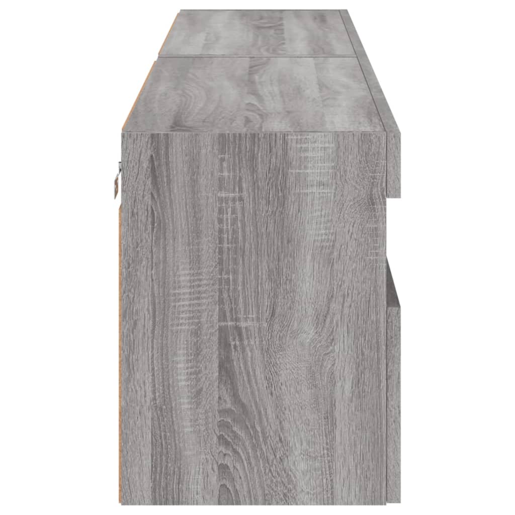 vidaXL TV-Wandschränke mit LED-Leuchten 2 Stk. Grau Sonoma 80x30x40 cm
