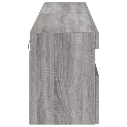vidaXL TV-Wandschränke mit LED-Leuchten 2 Stk. Grau Sonoma 80x30x40 cm