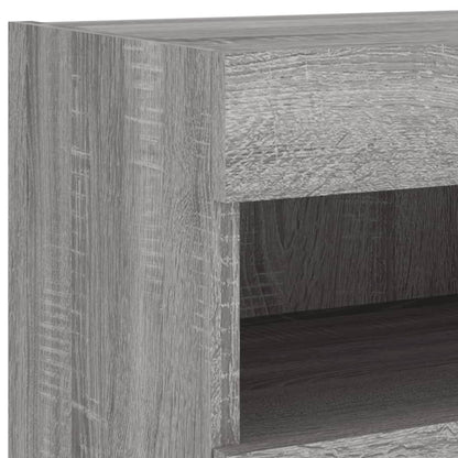 vidaXL TV-Wandschränke mit LED-Leuchten 2 Stk. Grau Sonoma 80x30x40 cm