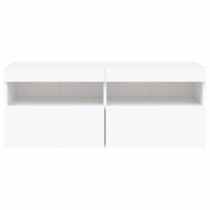 vidaXL TV-Wandschrank mit LED-Leuchten Weiß 100x30x40 cm