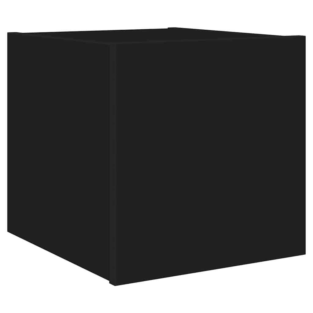 vidaXL TV-Wandschränke mit LED-Leuchten 2 Stk. Schwarz 30,5x35x30 cm