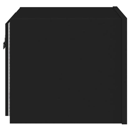 vidaXL TV-Wandschränke mit LED-Leuchten 2 Stk. Schwarz 30,5x35x30 cm