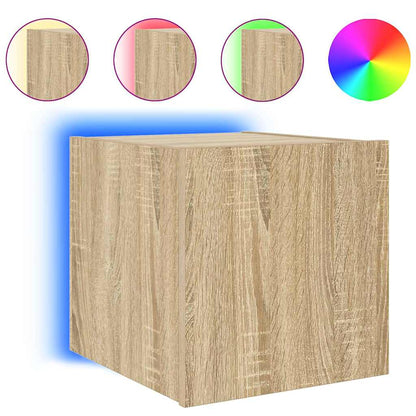 TV-Wandschrank mit LED-Leuchten Sonoma-Eiche 30,5x35x30 cm