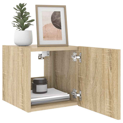 TV-Wandschrank mit LED-Leuchten Sonoma-Eiche 30,5x35x30 cm