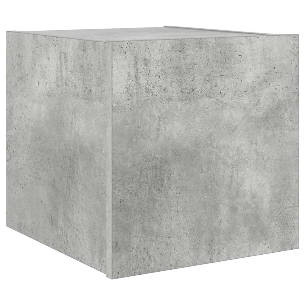vidaXL TV-Wandschrank mit LED-Leuchten Betongrau 30,5x35x30 cm