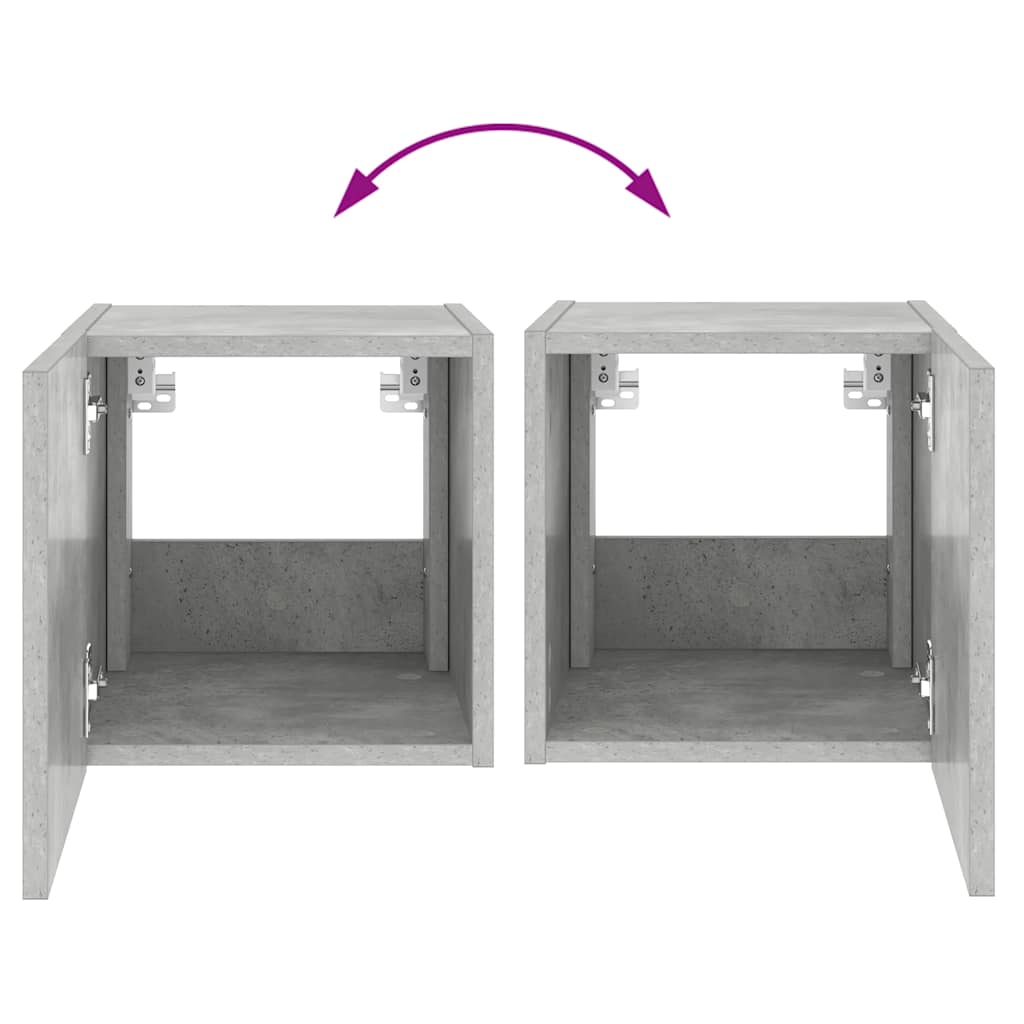 vidaXL TV-Wandschrank mit LED-Leuchten Betongrau 30,5x35x30 cm
