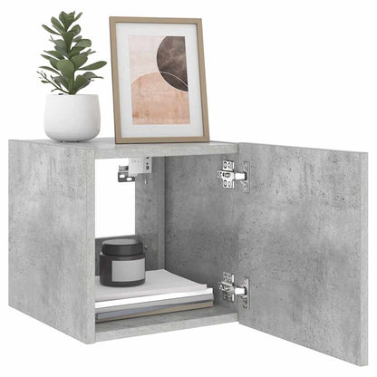 vidaXL TV-Wandschrank mit LED-Leuchten Betongrau 30,5x35x30 cm