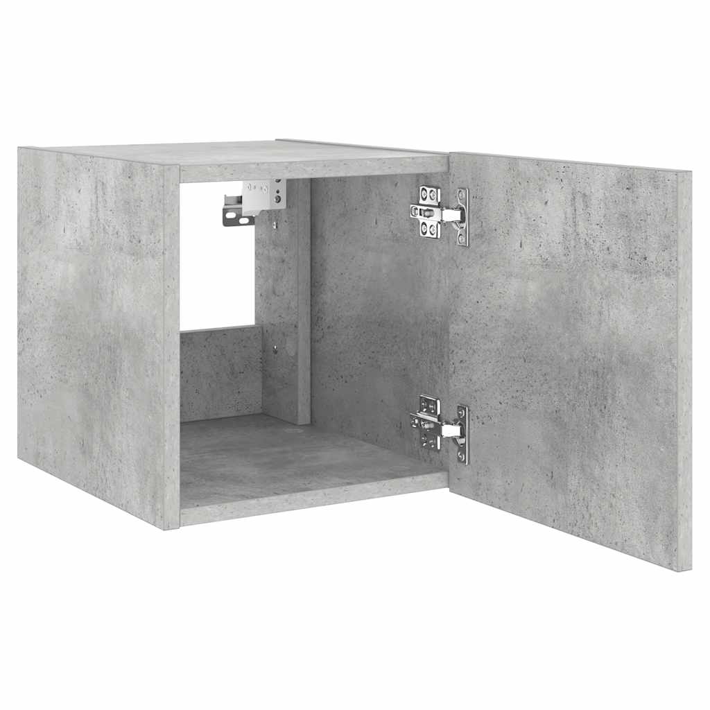 vidaXL TV-Wandschrank mit LED-Leuchten Betongrau 30,5x35x30 cm