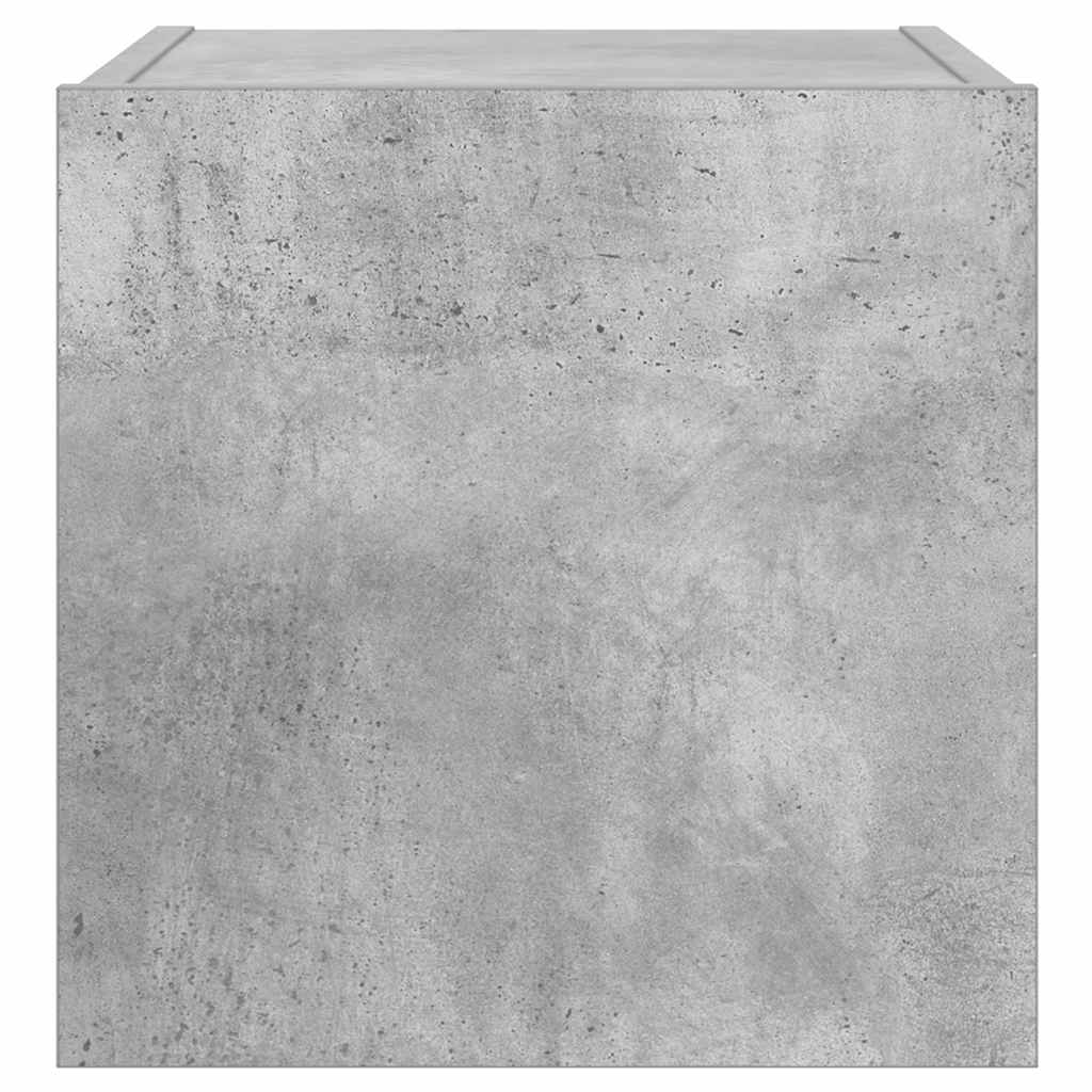vidaXL TV-Wandschrank mit LED-Leuchten Betongrau 30,5x35x30 cm