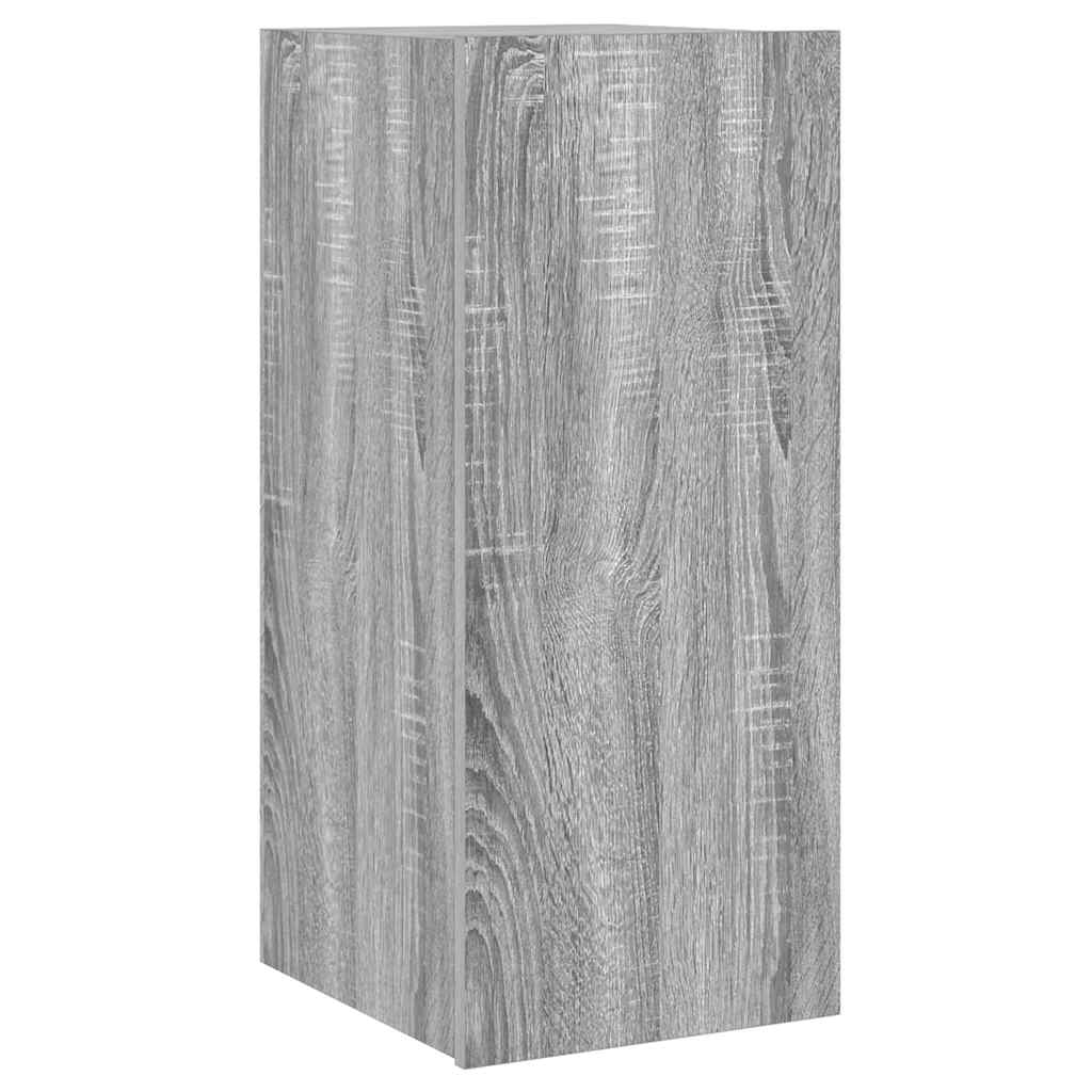 TV-Wandschrank mit LED-Leuchten Grau Sonoma 30,5x35x70 cm