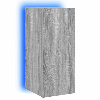 TV-Wandschrank mit LED-Leuchten Grau Sonoma 30,5x35x70 cm