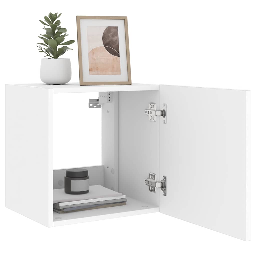 TV-Wandschrank mit LED-Leuchten Weiß 40,5x35x40 cm