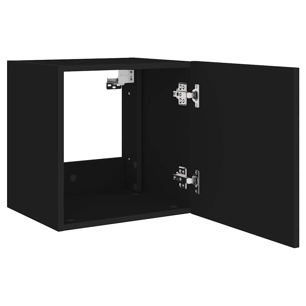 TV-Wandschrank mit LED-Leuchten Schwarz 40,5x35x40 cm