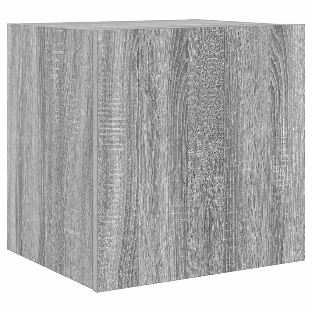 TV-Wandschrank mit LED-Leuchten Grau Sonoma 40,5x35x40 cm