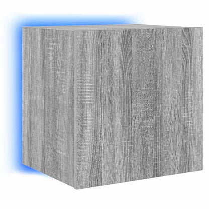 TV-Wandschrank mit LED-Leuchten Grau Sonoma 40,5x35x40 cm