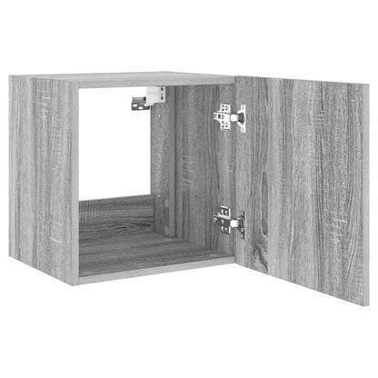 TV-Wandschrank mit LED-Leuchten Grau Sonoma 40,5x35x40 cm