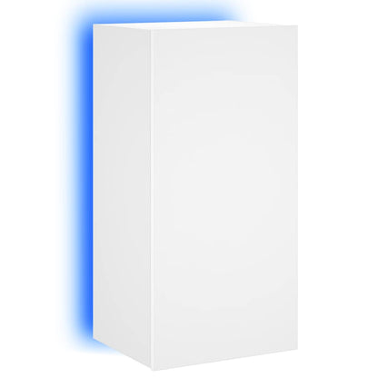vidaXL TV-Wandschrank mit LED-Leuchten Weiß 40,5x35x80 cm