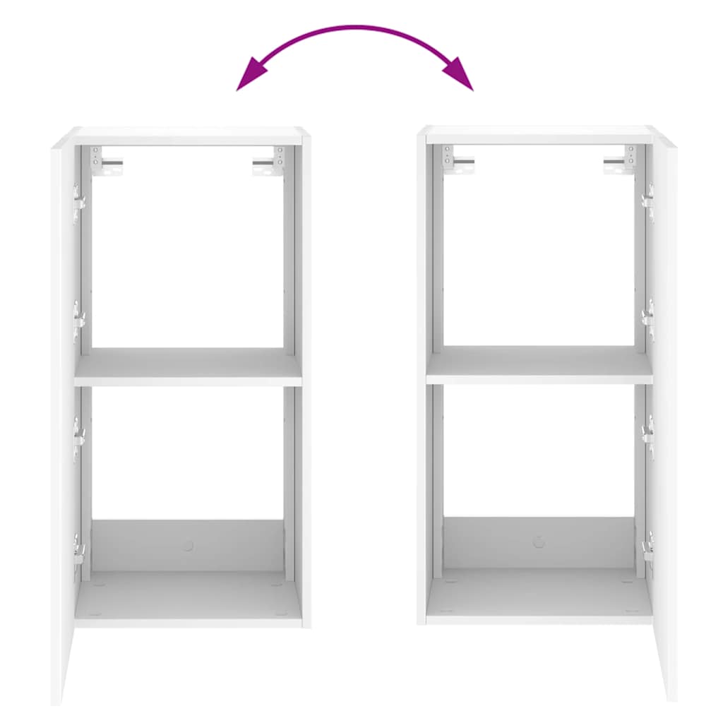 vidaXL TV-Wandschrank mit LED-Leuchten Weiß 40,5x35x80 cm