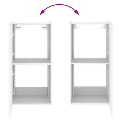 vidaXL TV-Wandschrank mit LED-Leuchten Weiß 40,5x35x80 cm