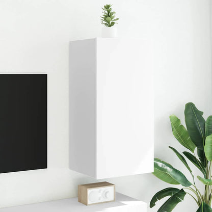 vidaXL TV-Wandschrank mit LED-Leuchten Weiß 40,5x35x80 cm