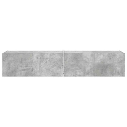 vidaXL TV-Wandschränke mit LED-Leuchten 2 Stk. Betongrau 80x35x31 cm