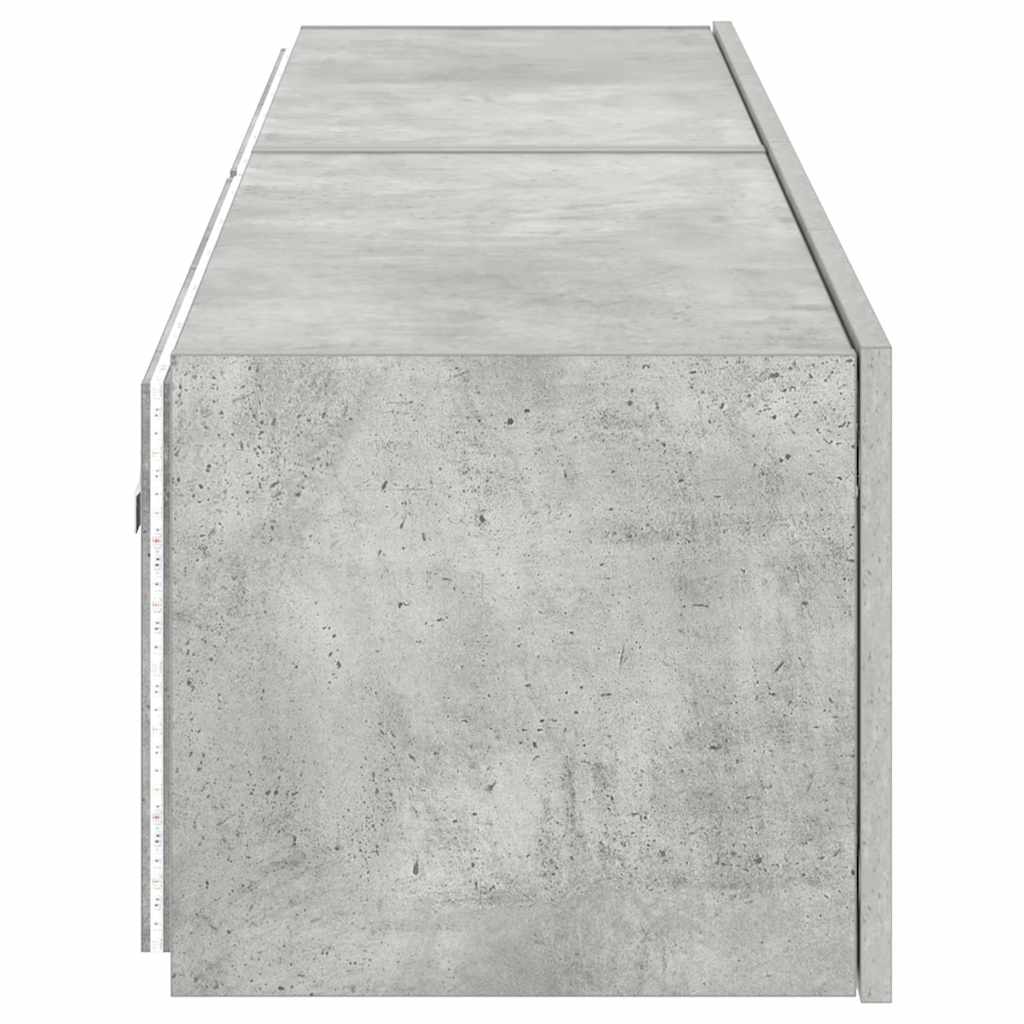 vidaXL TV-Wandschränke mit LED-Leuchten 2 Stk. Betongrau 80x35x31 cm